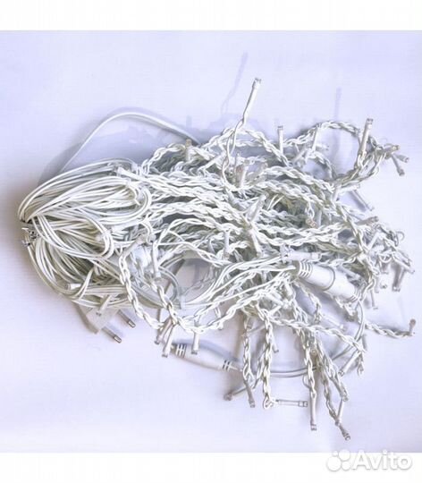 Гирлянда уличная бахрома, 6 на 0,6М. Белый+Синий