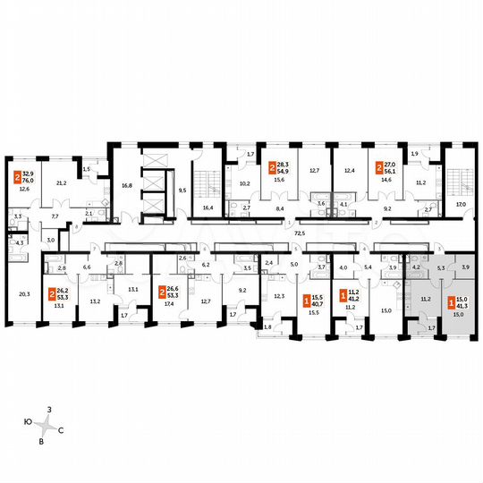 1-к. квартира, 41,3 м², 16/27 эт.