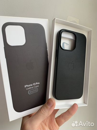 Чехол Apple для iPhone 13 про, кожа, «тёмная ночь»