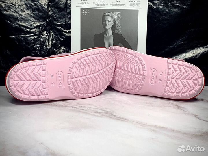 Crocs сабо женские розовые