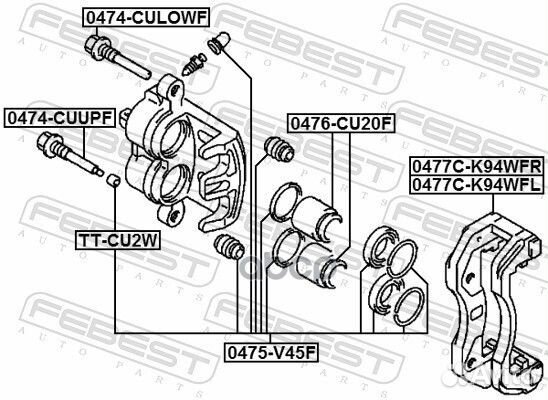 Скоба суппорта передн левая mitsubishi pajero I