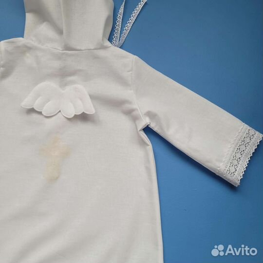 Крестильная рубашка новая с крылышками