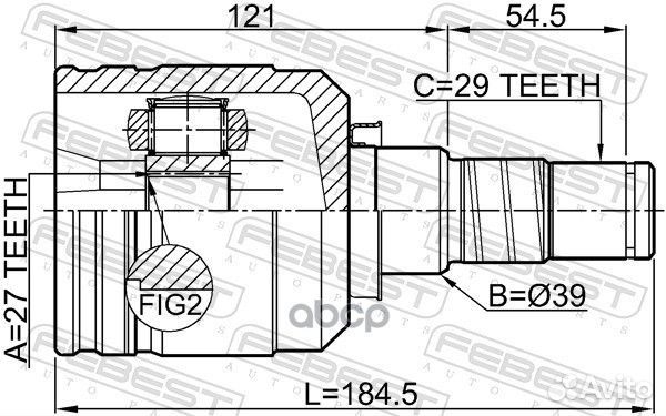 Шрус внутренний перед лев Febest