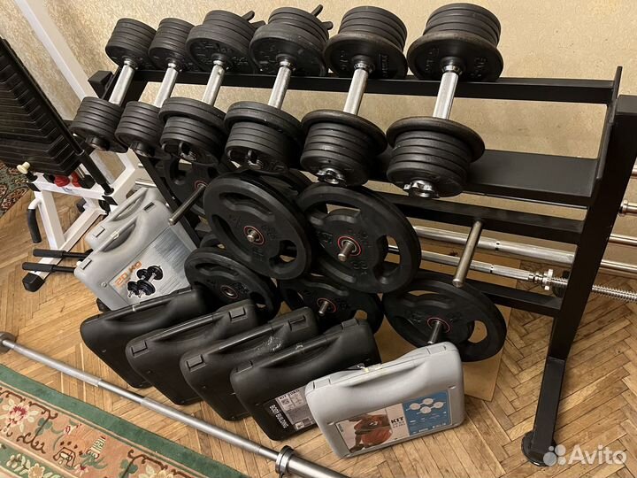 Гантели 14;13;16 кг и др весов и пр инвентарь