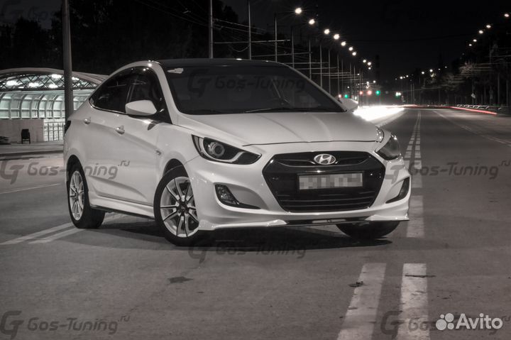 Накладка переднего бампера сплитер Hyundai Solaris