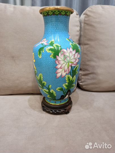 Ваза клуазоне большая Эмаль 37 см Китай
