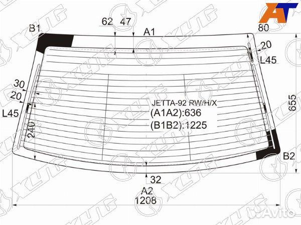 Стекло заднее volkswagen jetta