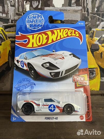 Hot Wheels Ford GT-40 белая