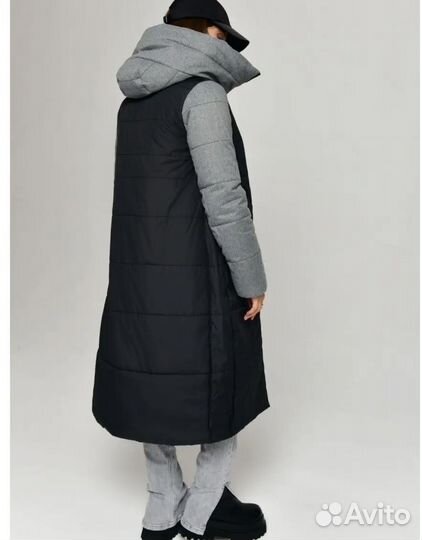Пуховик длинный для беременных 48