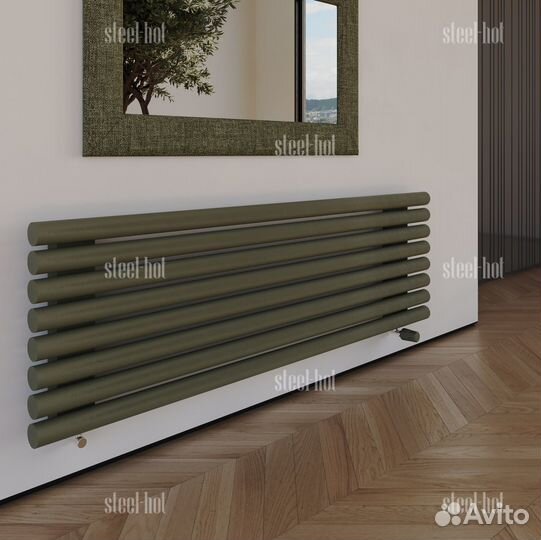 Горизонтальный дизайнерский радиатор Steel-Hot от