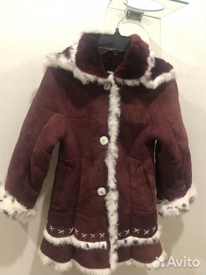 Дублёнка детская для девочки на 2-4 года