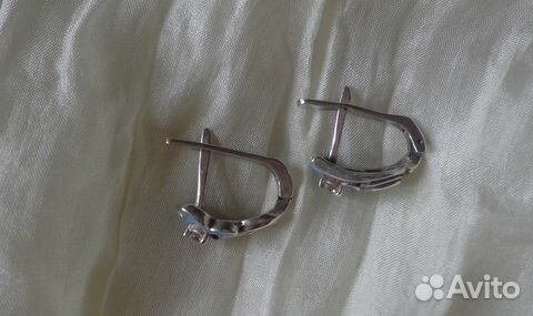 Серьги серебро,эмаль, фианит. Эпоха СССР