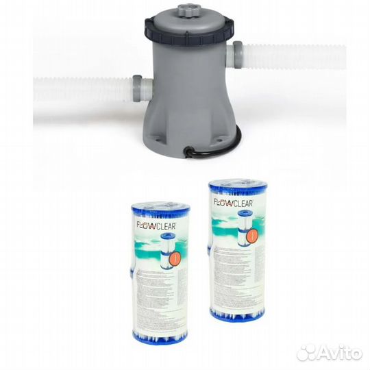 Фильтр для бассейна маленький 1,2 куба и картриджи