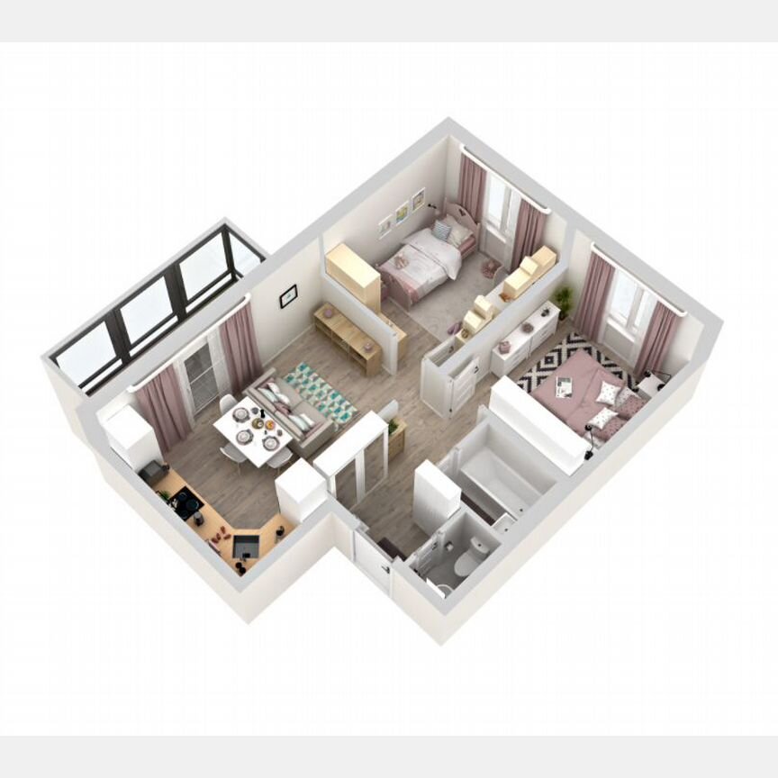 2-к. квартира, 49,9 м², 7/16 эт.