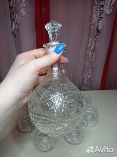 Графин и стопки (6 шт.) хрустальные СССР