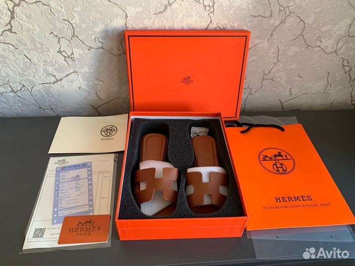 Шлепки женские hermes