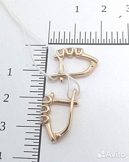 Серьги с природным камнем Золото