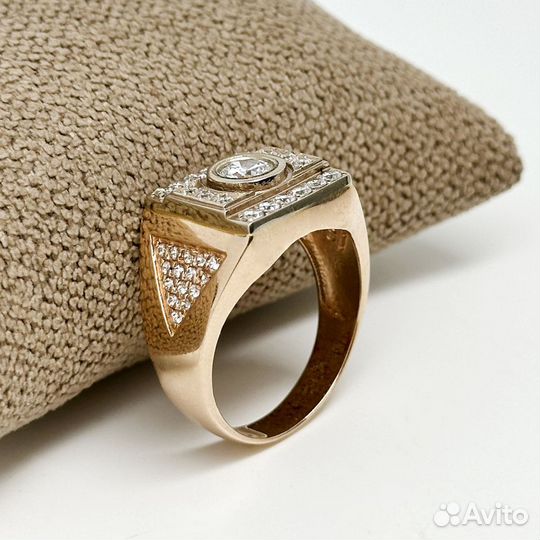 Золотой мужской перстень кольцо 585 пробы