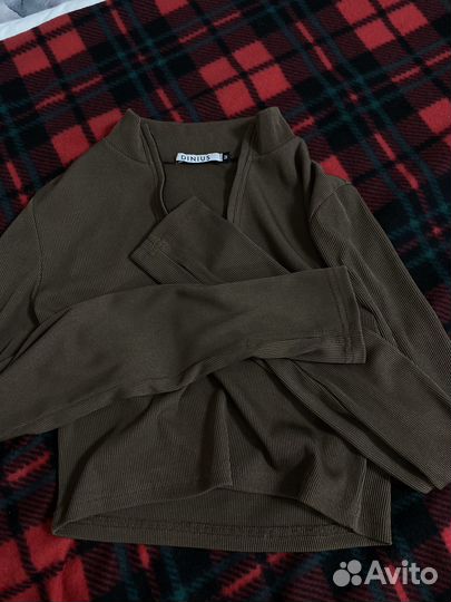 Коричневая кофта y2k без пальца