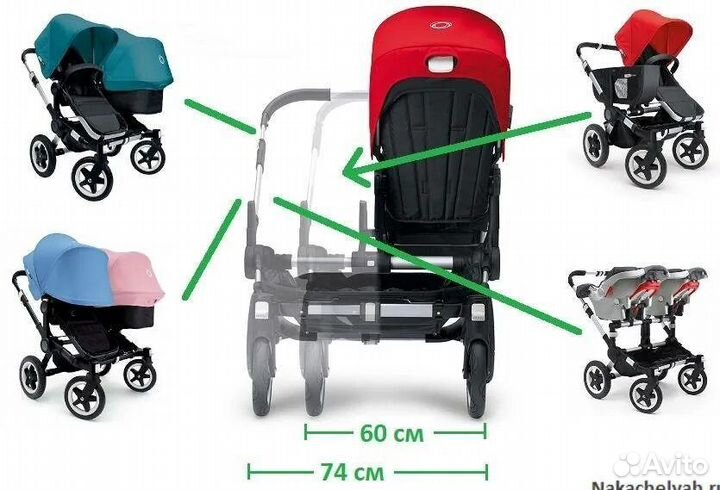 Коляска для двойни, погодок bugaboo donkey