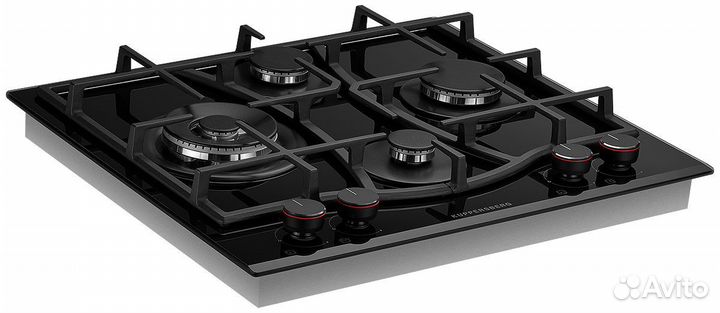 Встраиваемая варочная панель газовая kuppersberg fg 67 серый, черный