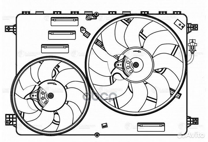 Вентилятор радиатора с кожухом (2 вент.) land