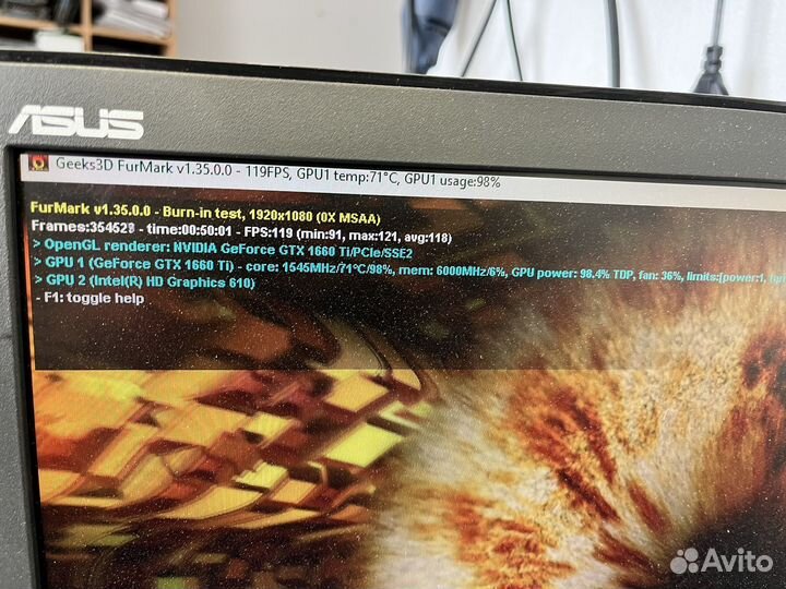 Видеокарта 1660ti rog strix