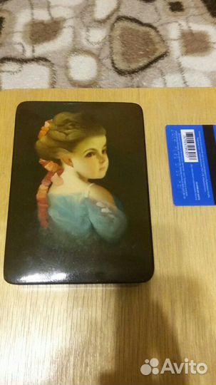 Шкатулка старинная Федоскино '88