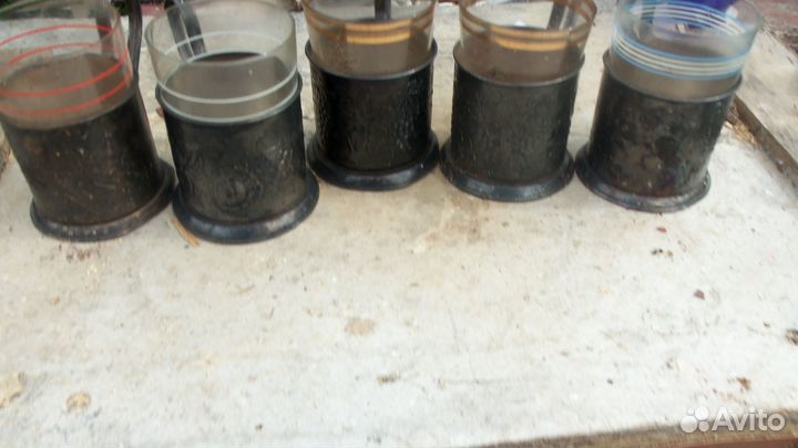 Пять подстаканников мельхиор