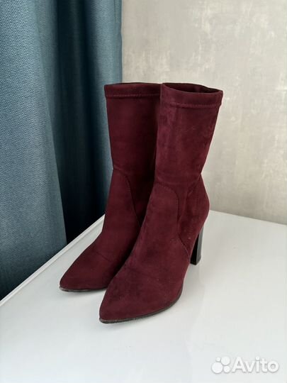 Ботильоны на каблуке натуральная замша 35 размер