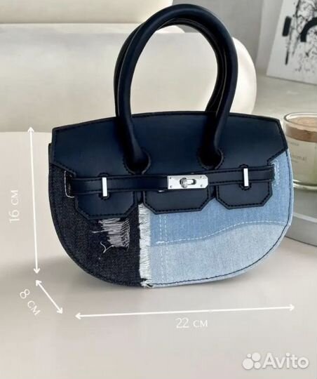 Сумка джинсовая hermes birkin