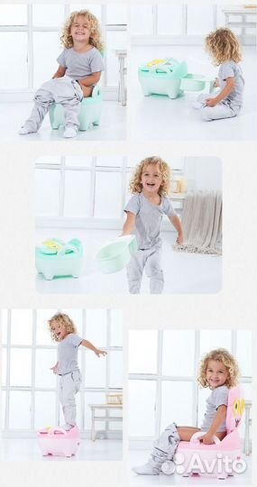 Детский горшок с мягким(силиконовым сиденьем Котик