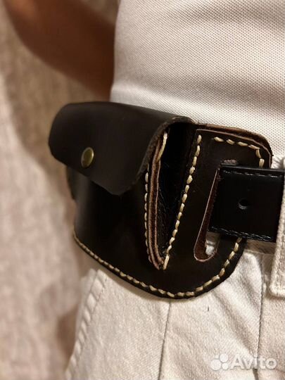 Кошелек на ремень из итальянской кожи