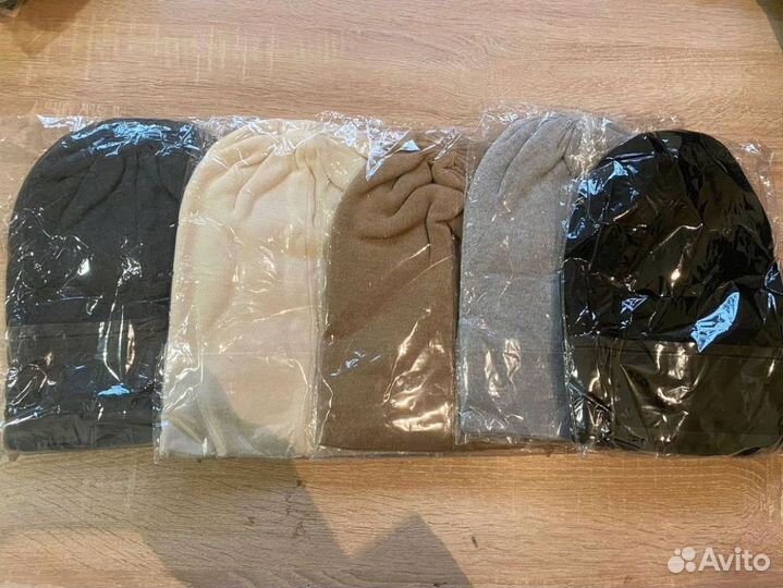 Двойная теплая шапка мелкой вязки Оптом k-5735