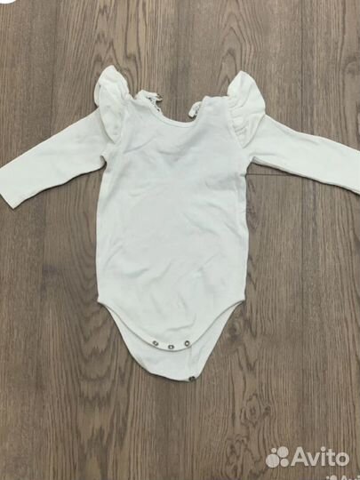 Детский Боди белый с кружевом 74-80