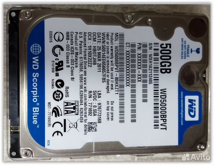 Жесткий диск для ноутбука 2.5 и стац. компьютера