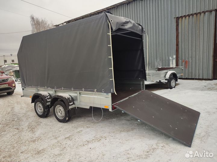 Прицеп двухосный 3.5х1.8 + высокий тент 1.8м