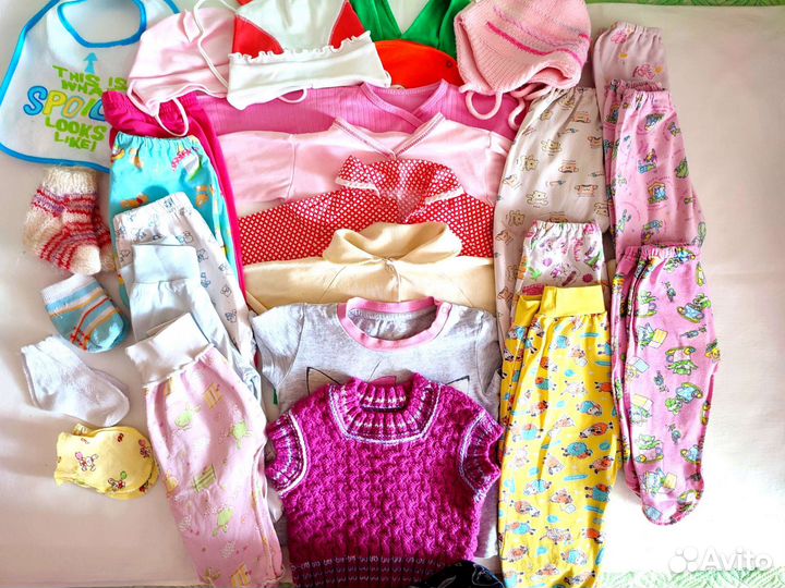 Детские вещи пакетом от 0 до года для девочки