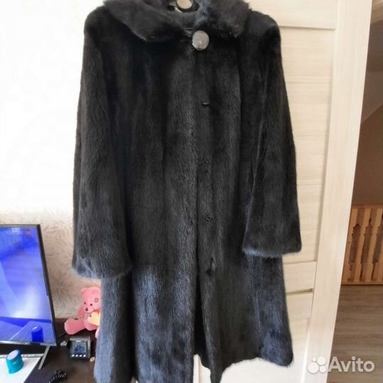 Шуба норковая с капюшоном