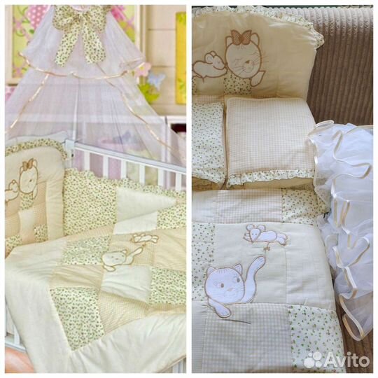 Комплект в кроватку с балдахином Золотой Гусь