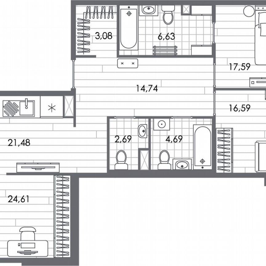 3-к. квартира, 112,6 м², 7/8 эт.