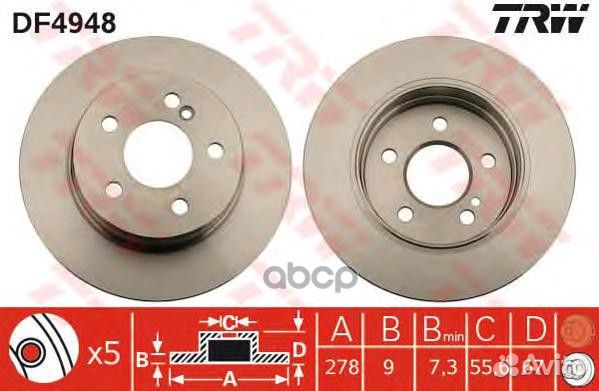Тормозной диск DF4948 TRW