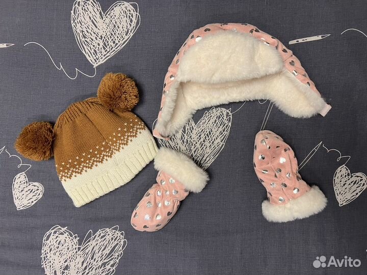 Шапочки и варежки Sinsay 3-6m