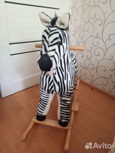 Детская лошадка качалка Зебра