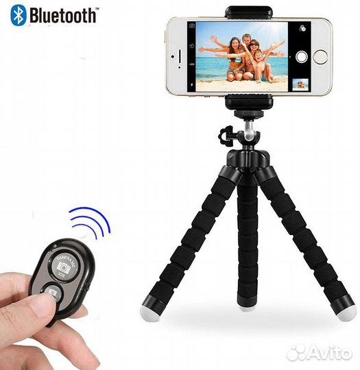 Штатив новый с держателем смартфона и кнопкой.Дост