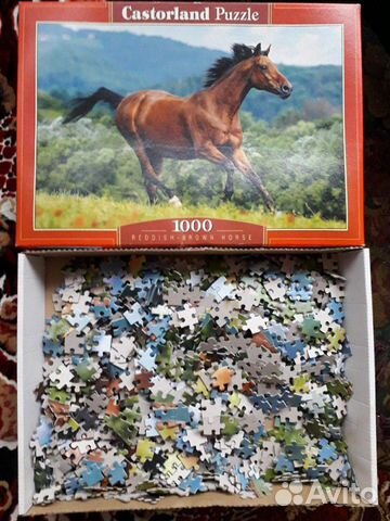 Рама +Пазл бегущая лошадь 68 на 47 см, 1000 детале