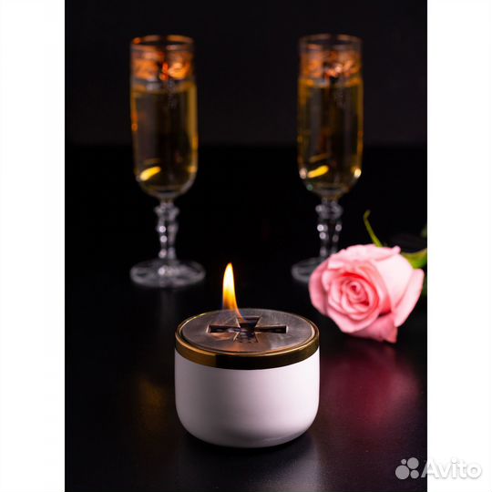 Биокамин настольный с накладками FlyFire, белый