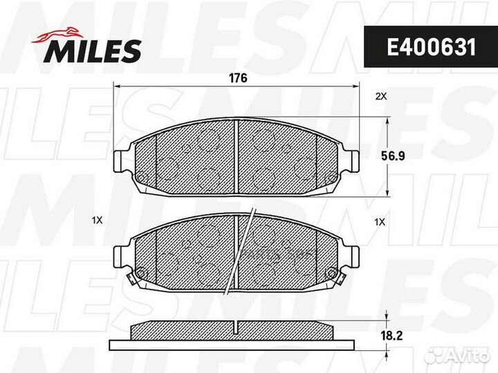 Miles E400631 Колодки тормозные jeep commander 3.0