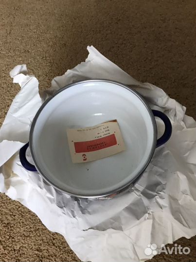 Кастрюля эмалированная СССР новая