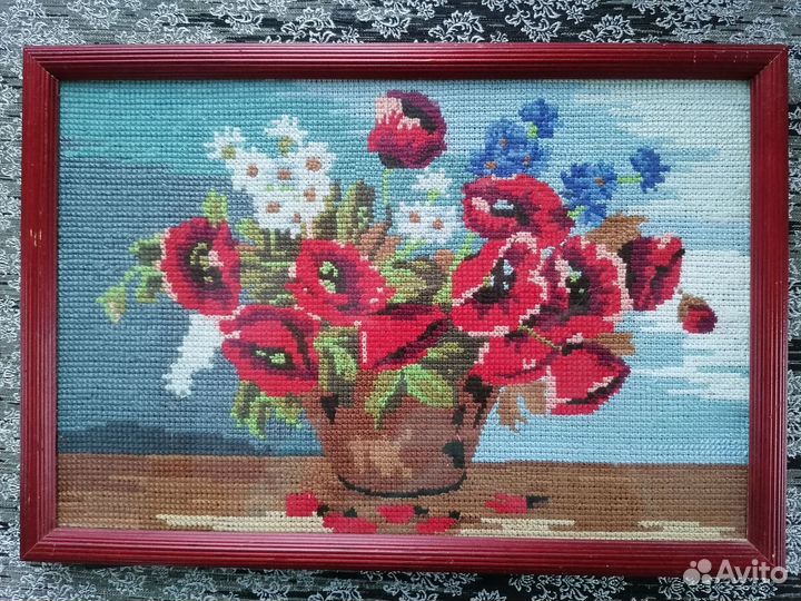 6 картин вышивка крестом ручная работа
